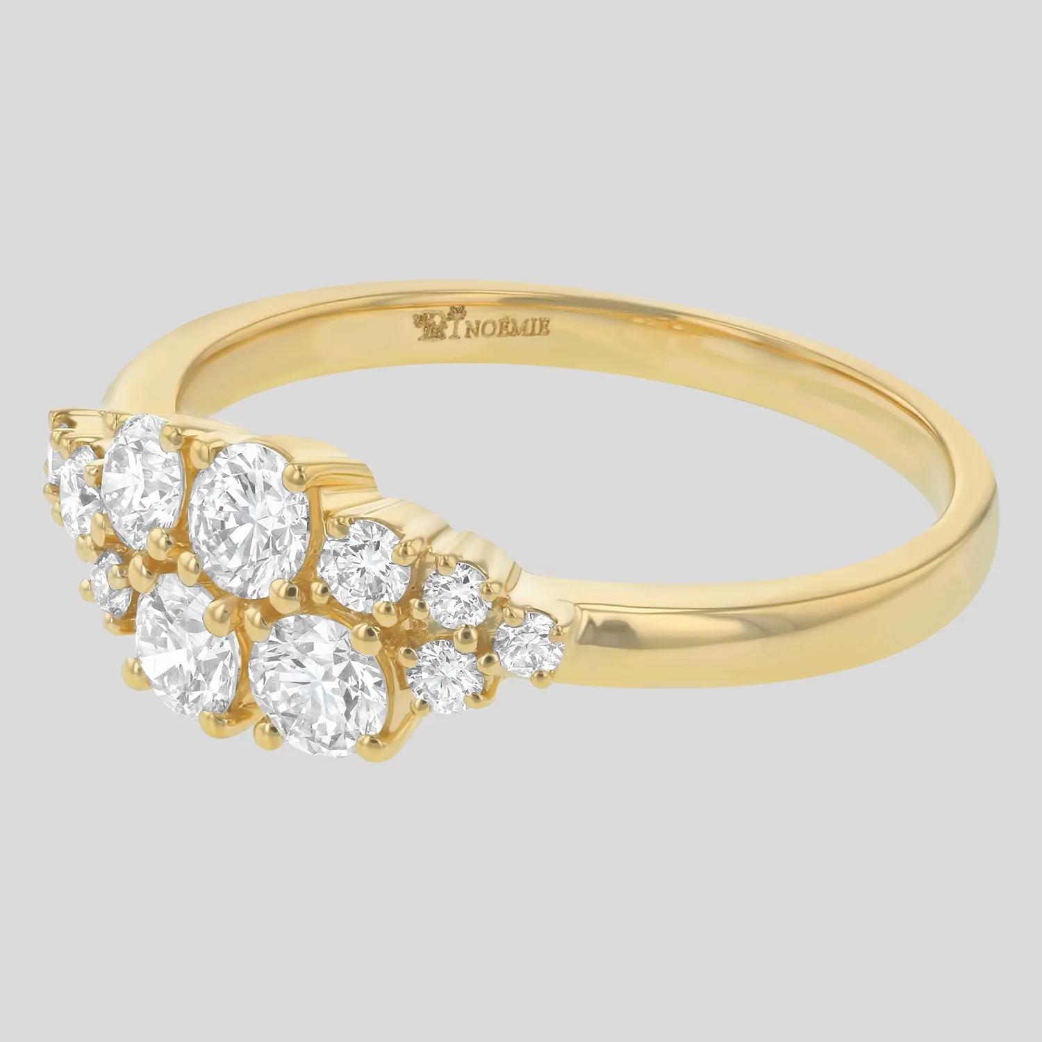 14K H-I/SI Round Diamond Cluster Ring