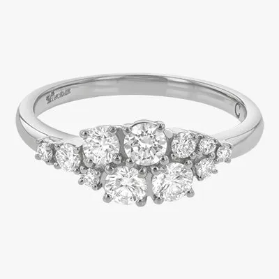 14K H-I/SI Round Diamond Cluster Ring