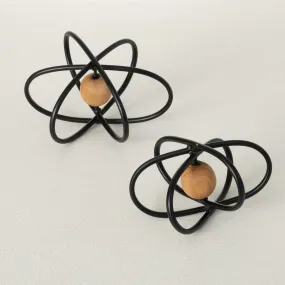 4"H Sullivans Ultra-Modern Atomic-Shape Art Set of 2, Multicolored