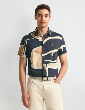 Abstract Print Slim Fit Shirt