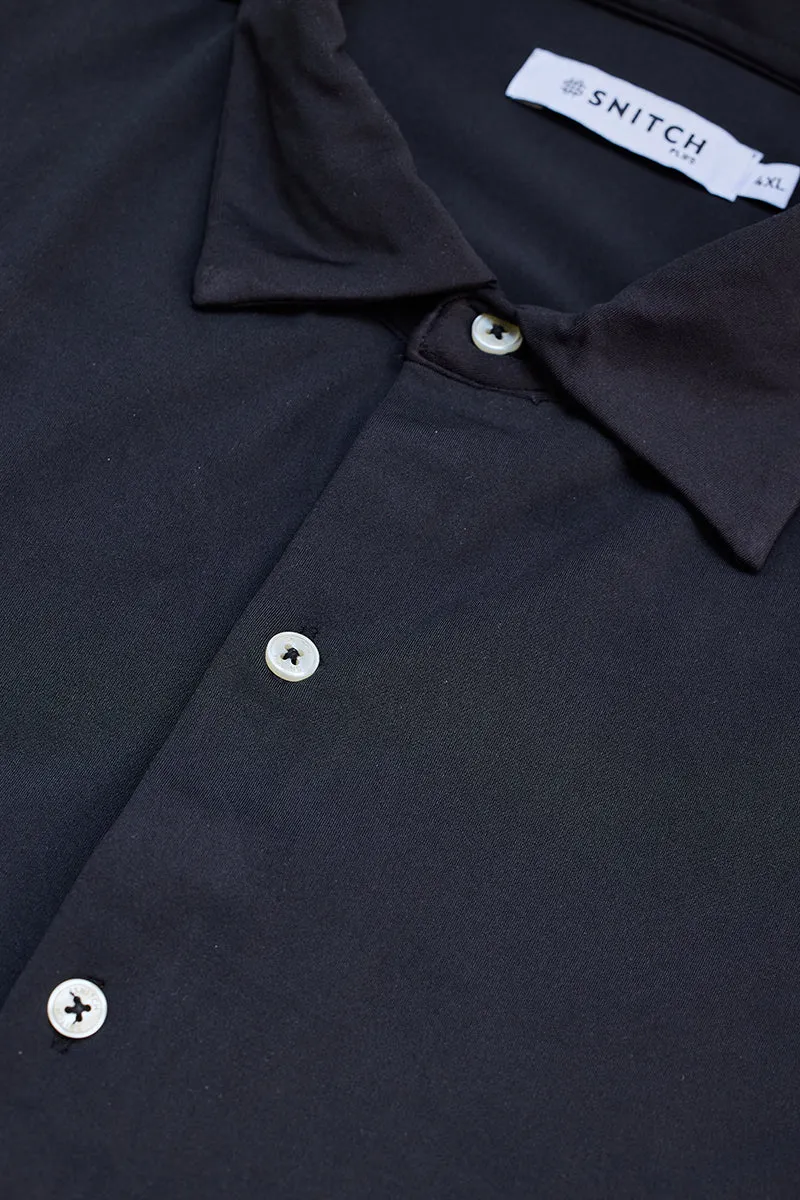 Black Regular Fit Stretch Shirt