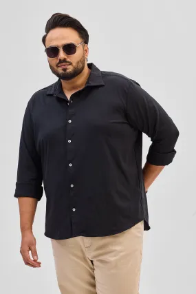 Black Regular Fit Stretch Shirt