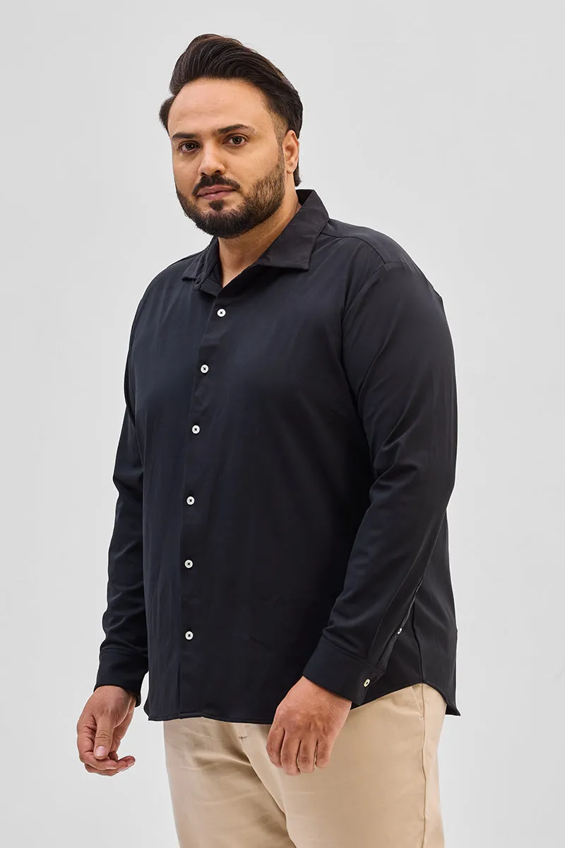 Black Regular Fit Stretch Shirt