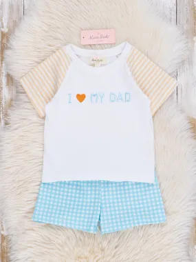 Blue Gingham Dad Love Outfit