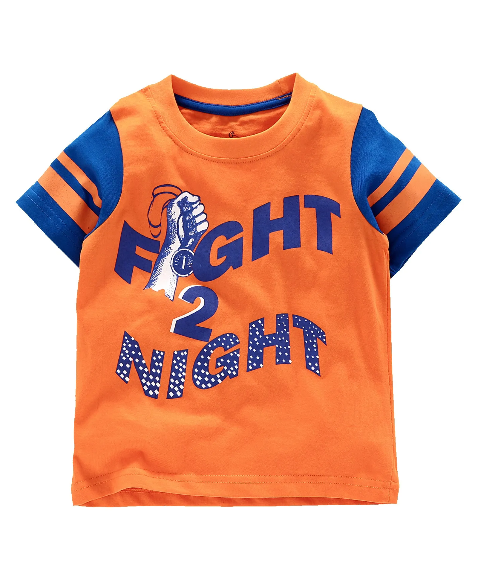 Boys 2 Cotton T-shirts with Print and Knee length Shorts Set