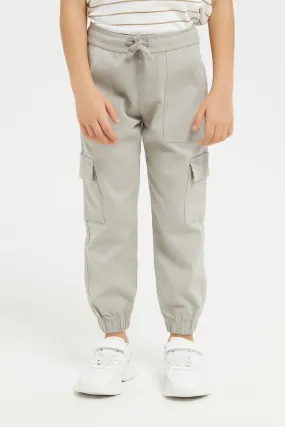 Boys Grey Cargo And Slant Pocket Joggers