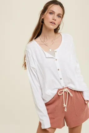 Button-Up Cotton Slub Top