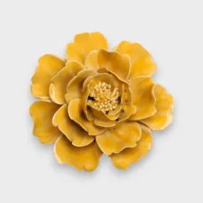 Ceramic Flower Wall Art Yellow Rose