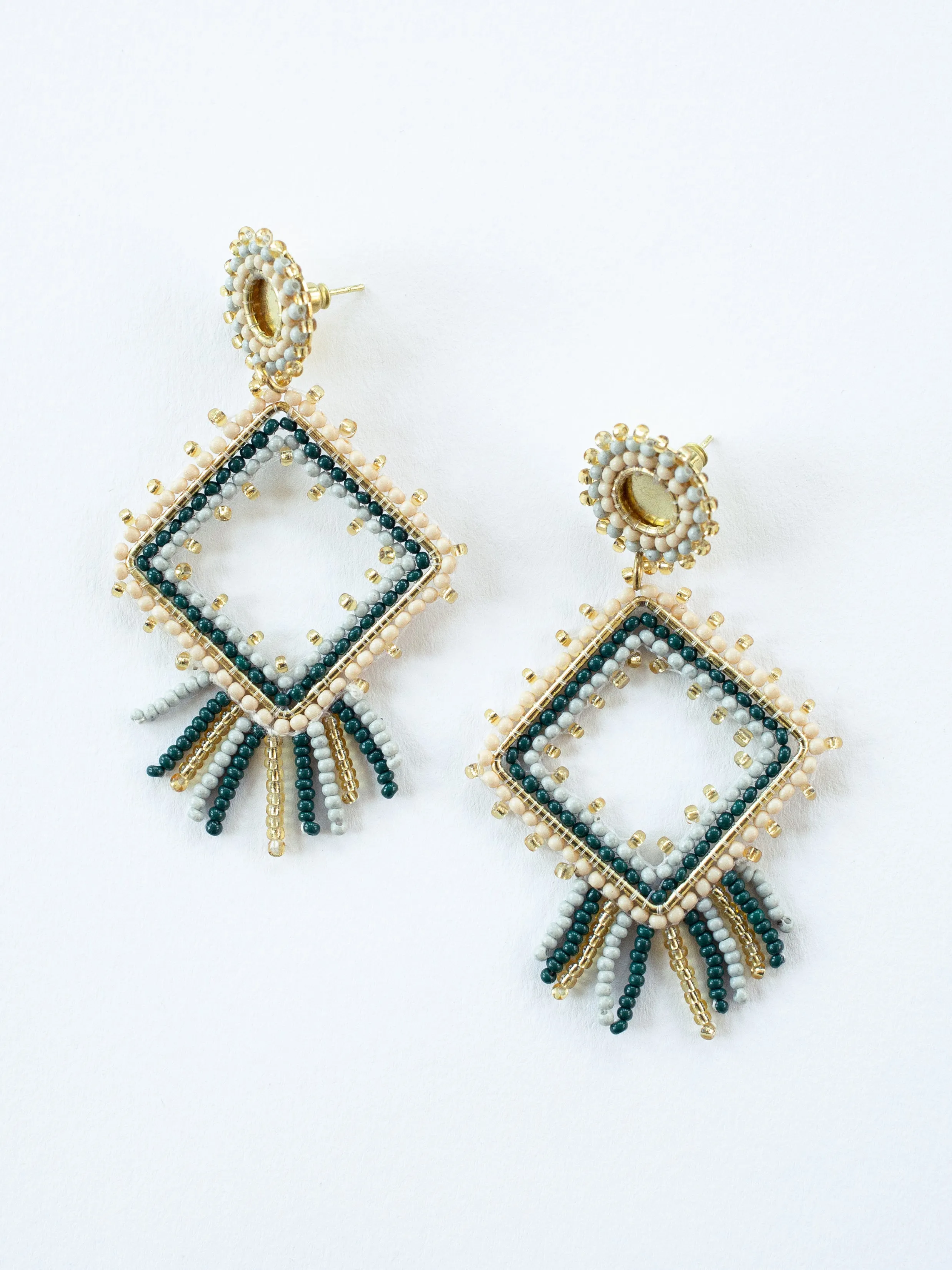 Chelsea Beaded Earrings - Forest