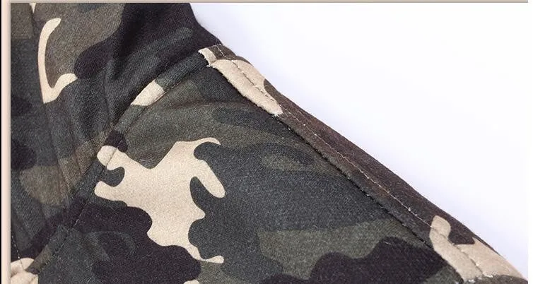 Fast Shipping Olive Green Camouflage Zipper Fleece Hoodie