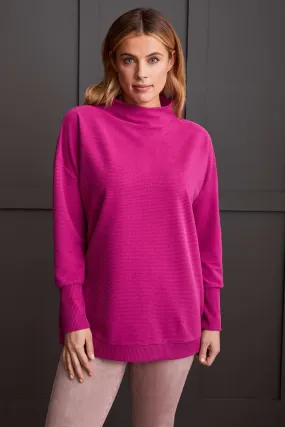 FUNNEL NECK TUNIC-H deep magenta