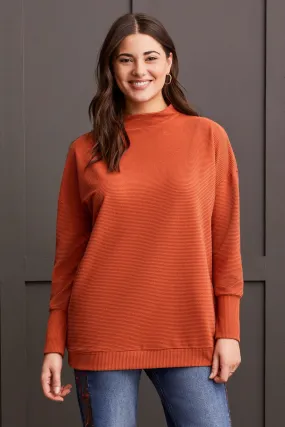 FUNNEL NECK TUNIC-H pumkin spice