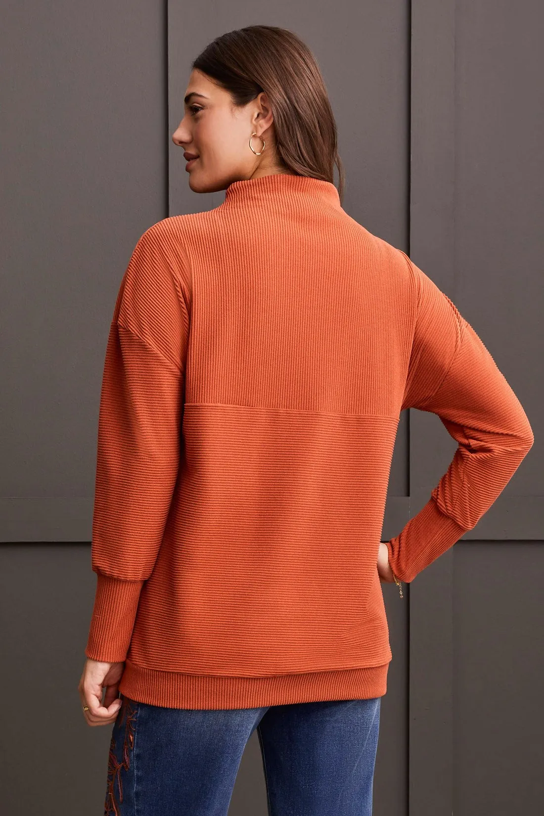 FUNNEL NECK TUNIC-H pumkin spice