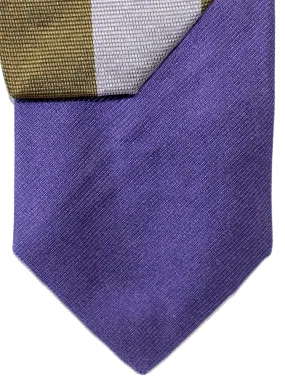 Gene Meyer Necktie Purple Stripes - Hand Made In Italy