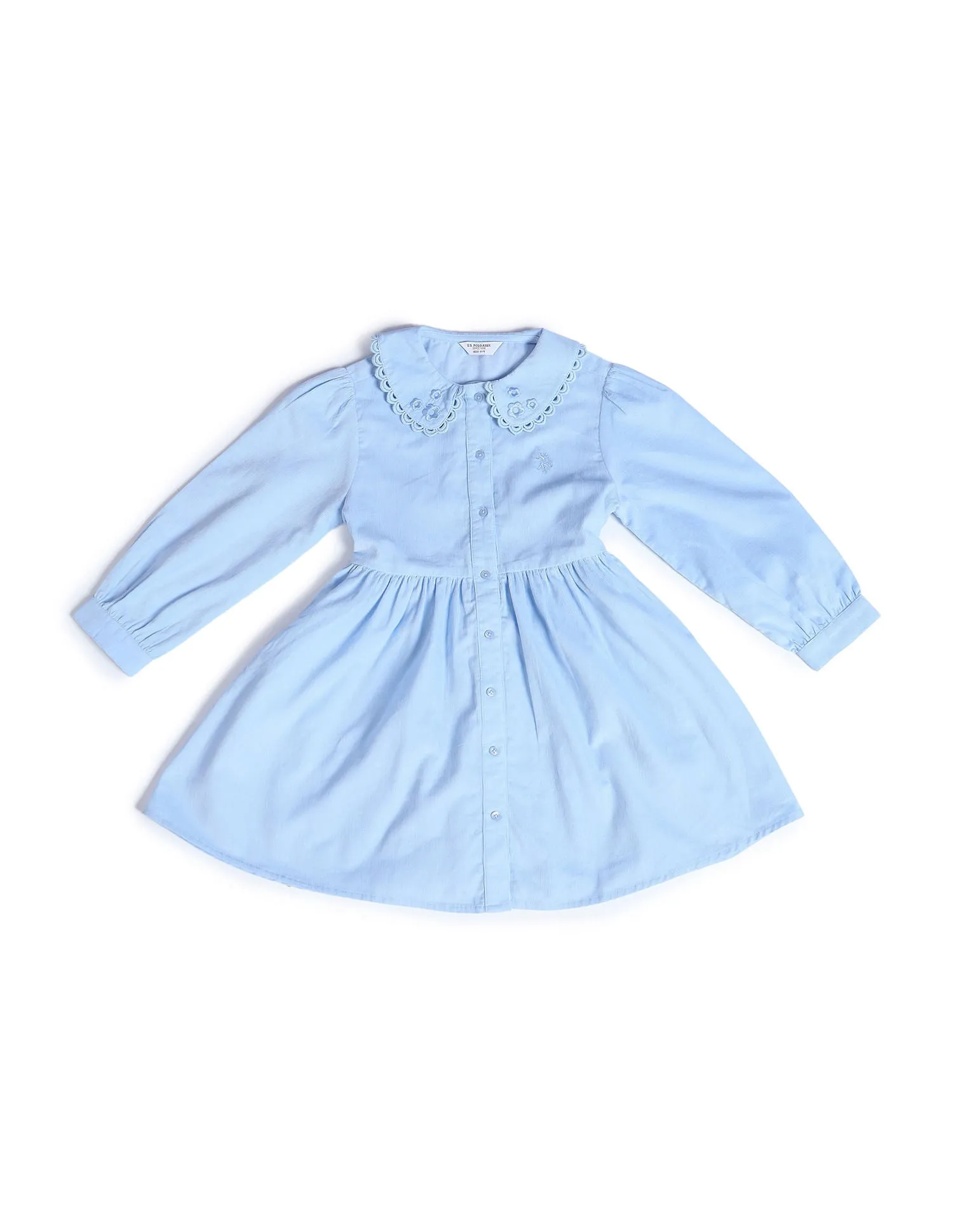 Girls Peterpan Collar Corduroy Dress