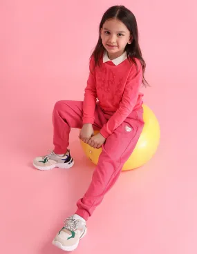 Girls Solid Regular Fit Track Pants