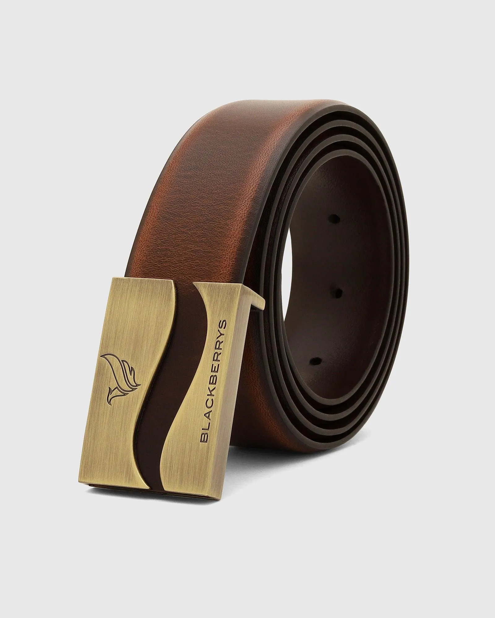 Leather Brown Solid Belt - Santiago