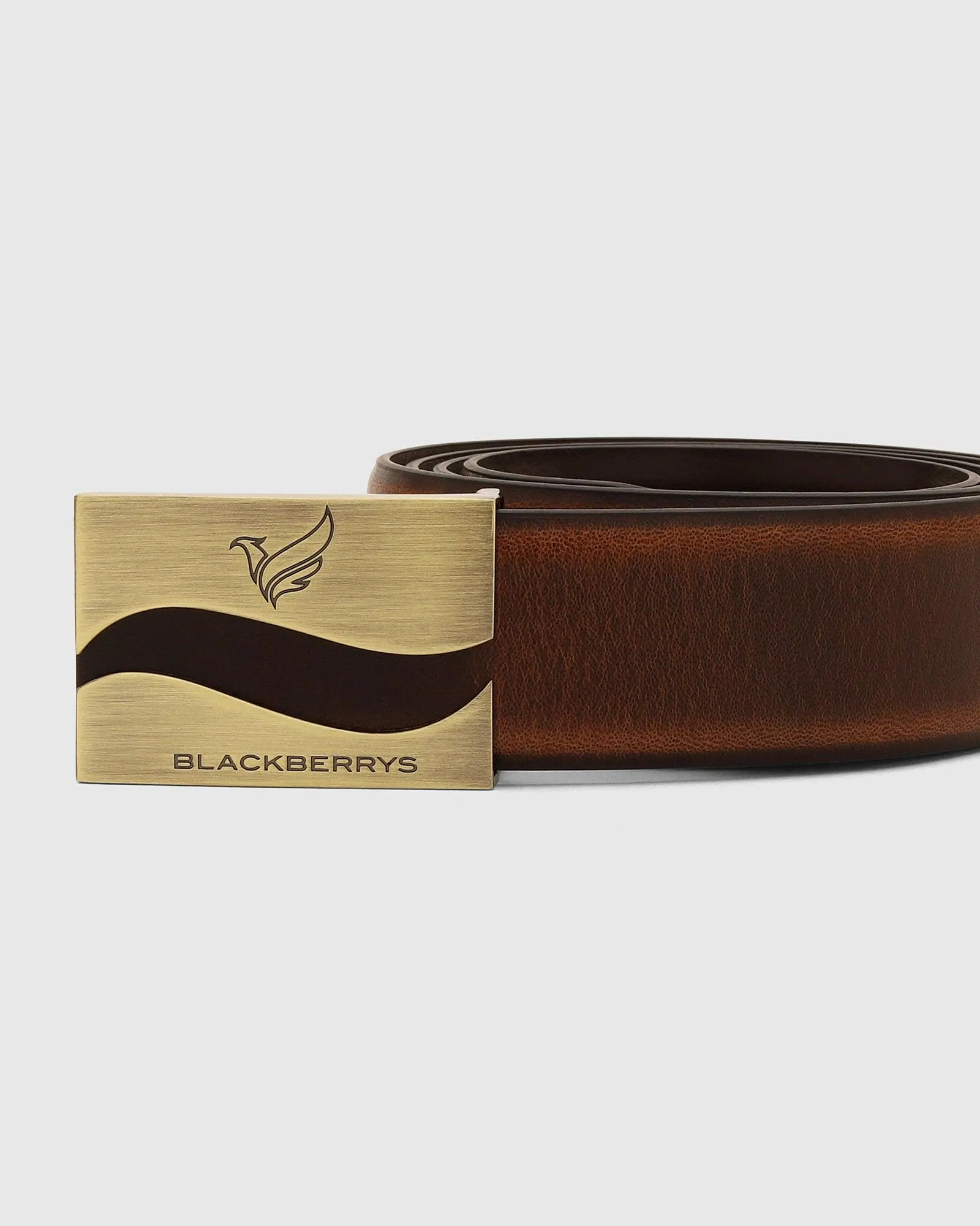 Leather Brown Solid Belt - Santiago