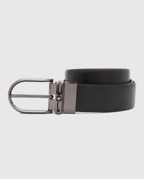 Leather Reversible Black & Tan Solid Belt - Sofian