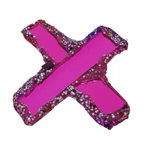 LETTER X -  PURPLE BROOCH