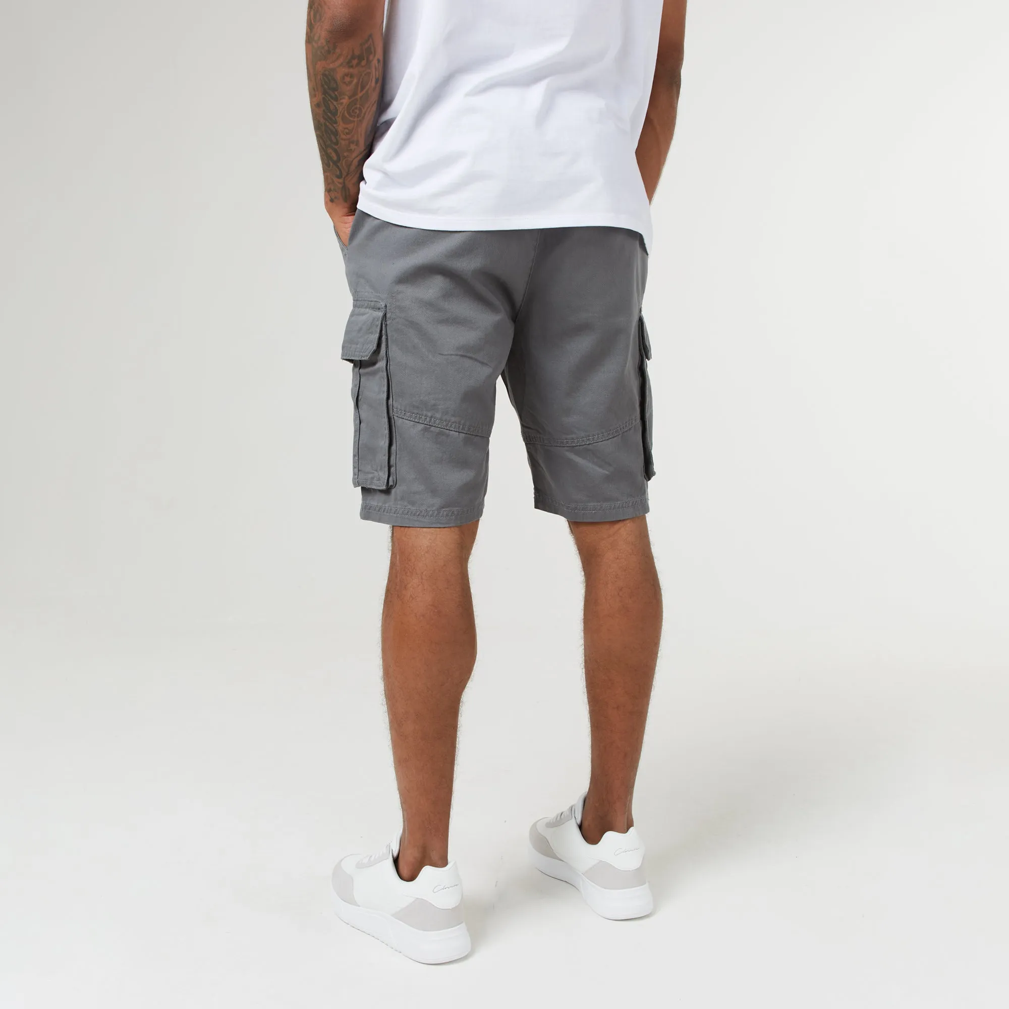 Long Fit Utility Cargo Short | Steel Grey