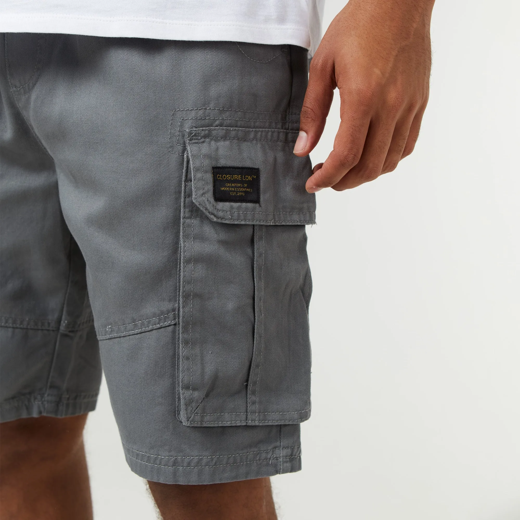 Long Fit Utility Cargo Short | Steel Grey