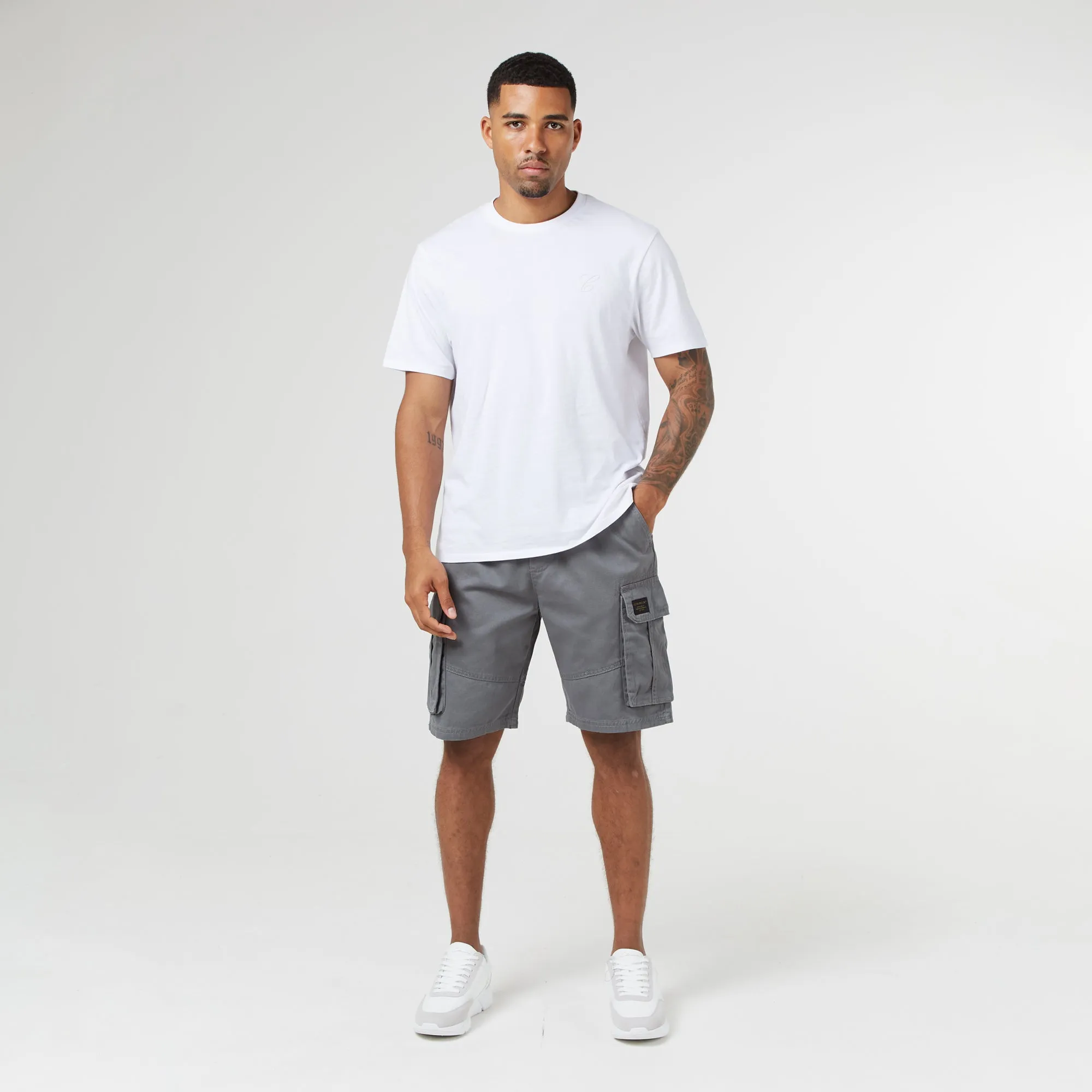 Long Fit Utility Cargo Short | Steel Grey