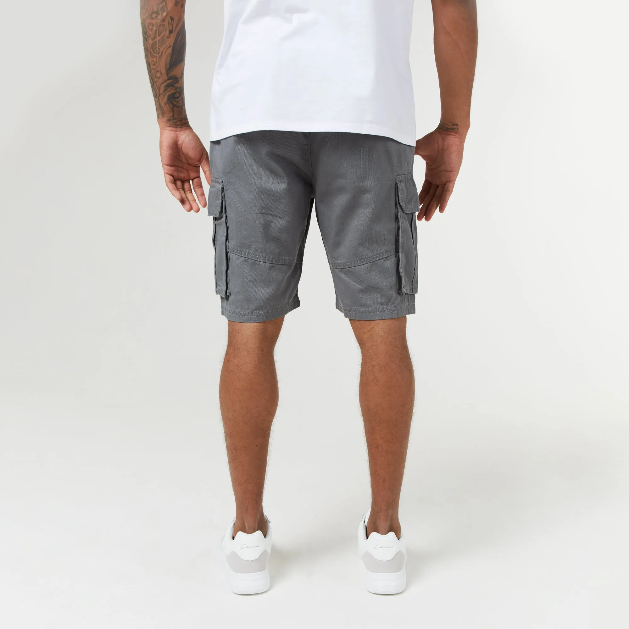 Long Fit Utility Cargo Short | Steel Grey