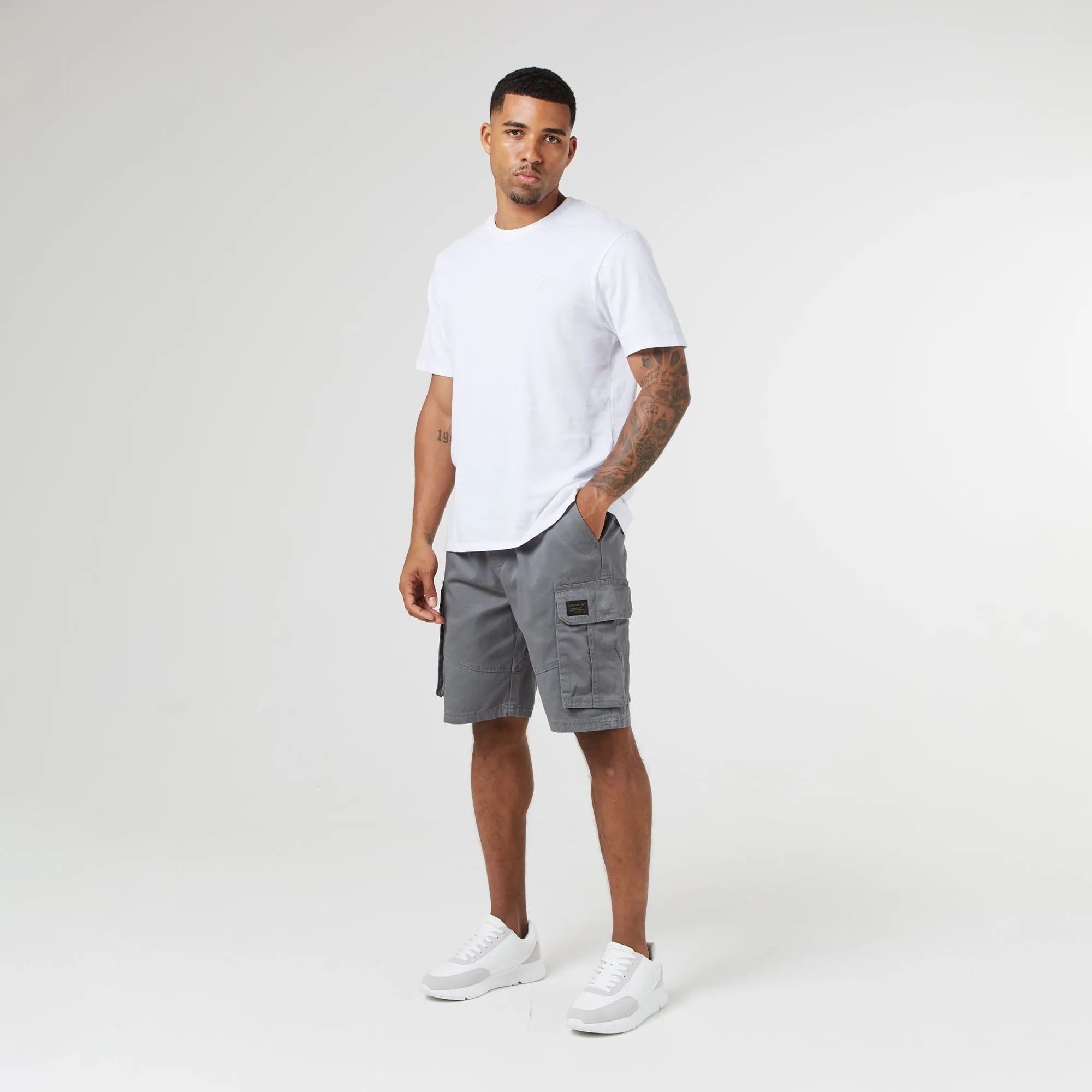 Long Fit Utility Cargo Short | Steel Grey