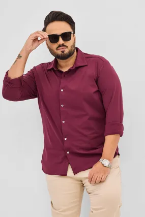 Magenta Regular Fit Stretch Shirt