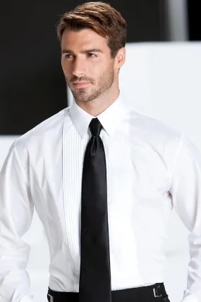 Marco White Pleated Laydown Tuxedo Shirt