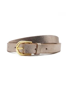 Melena Metallic Leather Belt - Gold