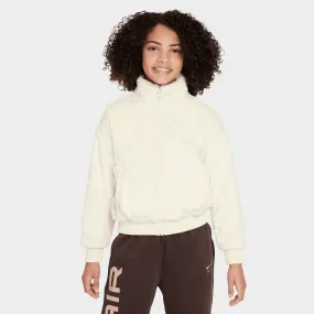 Nike Junior Girls' Faux Fur Jacket / Coconut Milk