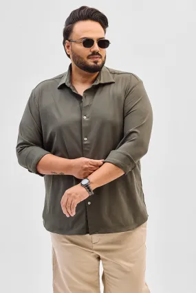 Olive Regular Fit Stretch Shirt