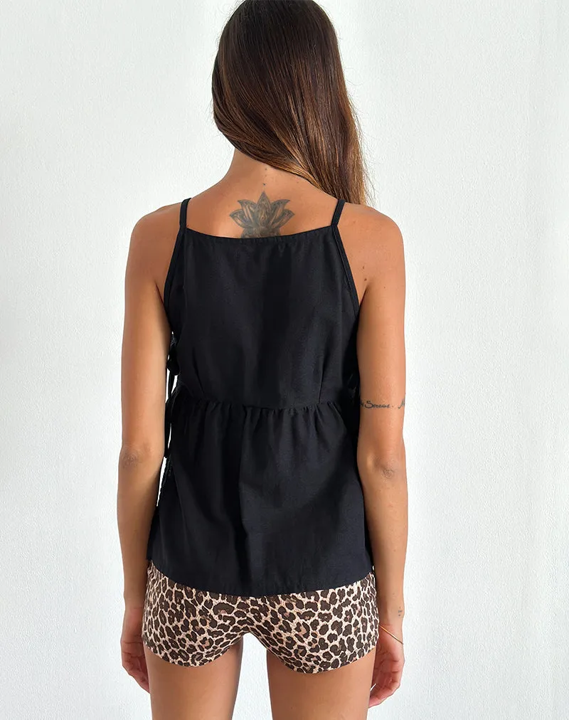 Palsi Tie Side Sleeveless Top in Black