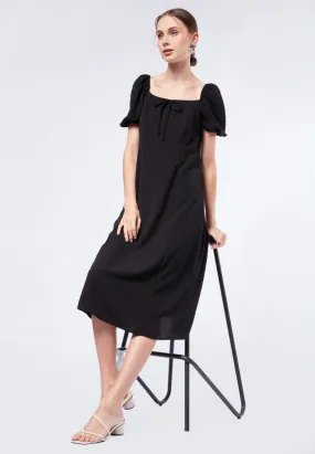 Puff Sleeve Midi Dress