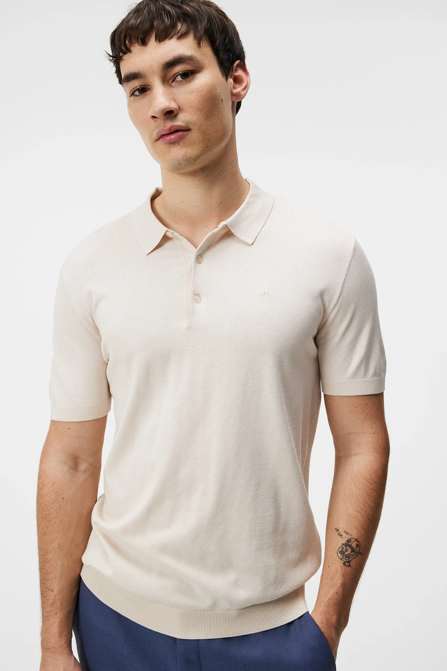 Ridge Rayon Silk Polo / Moonbeam