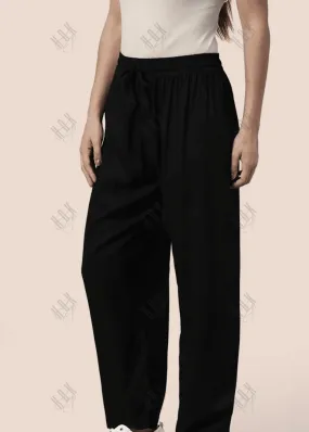 Saba Black Rayon Cotton Pants