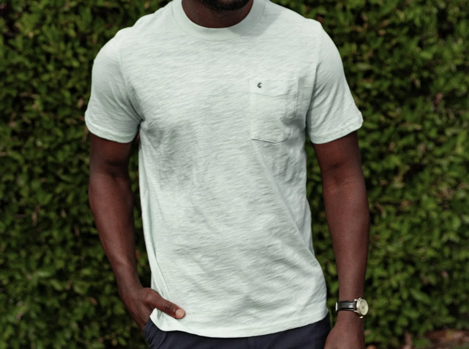 Slub Cotton Pocket T-Shirt - Jade