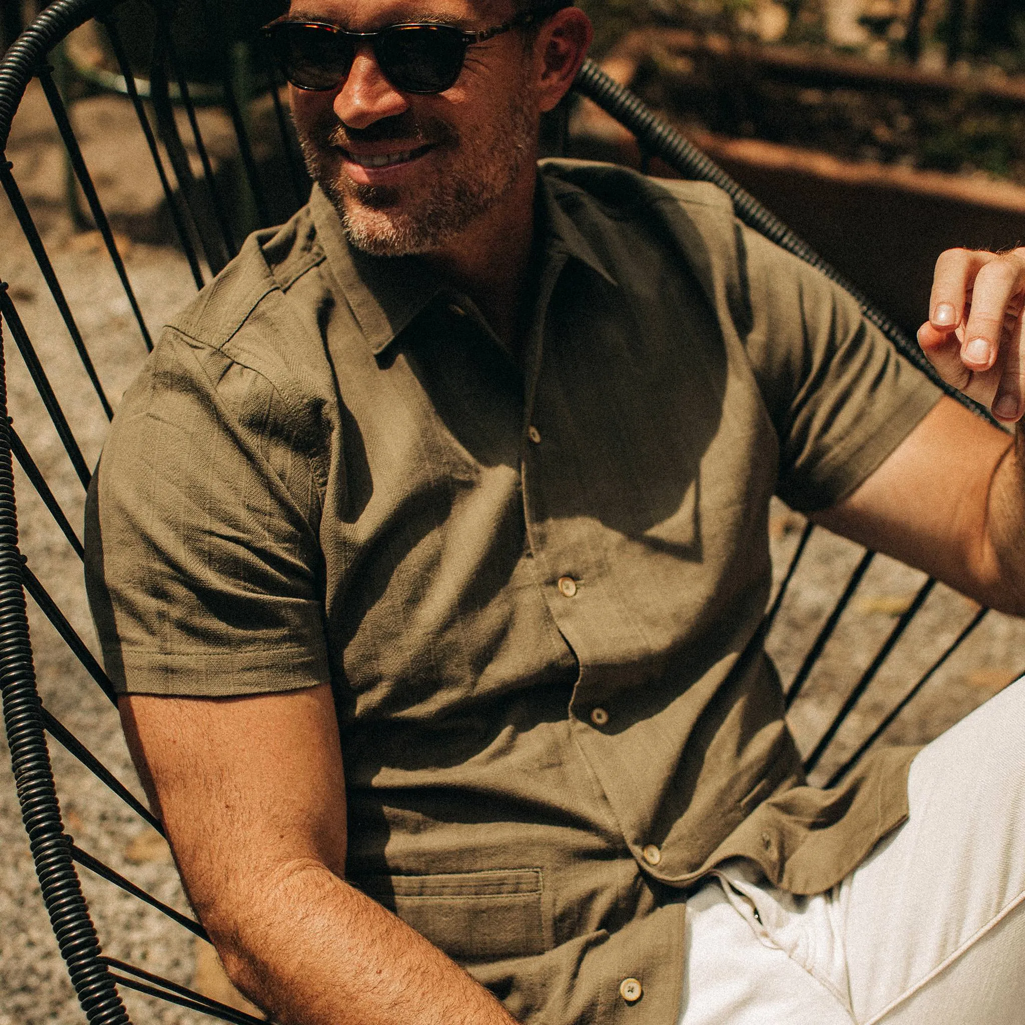 The Havana in Olive Jacquard Stripe