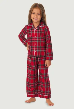 Unisex Toddler & Kids Red Tartan Pajama Set